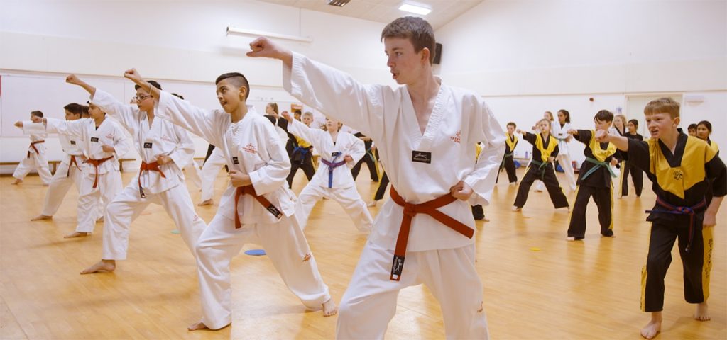 Boys taking part in Karate class