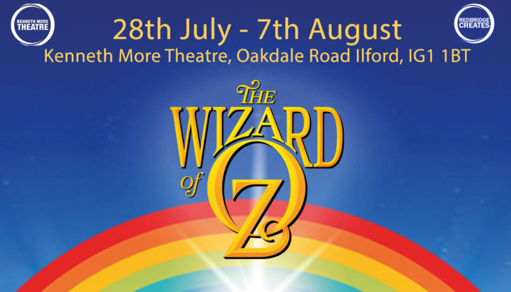 Wizard of Oz banner, showing the logo coming out of a rainbow