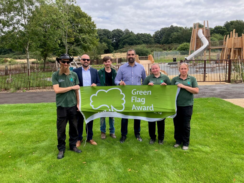 Deputy Leader with Parks Team at Hainault Forest promoting Green Flag Award 2023/24